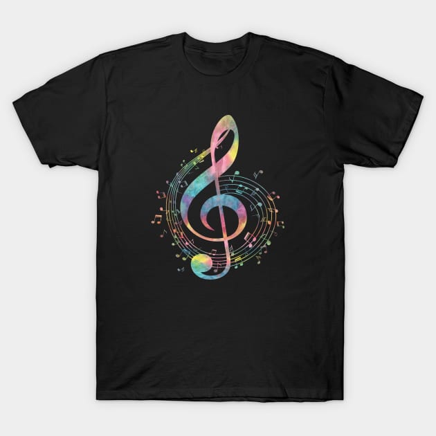 Treble Clef And Music Notes T-Shirt by Hey Moosey